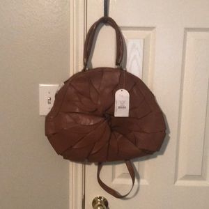 Pecan brown Jessica Simpson leather satchel